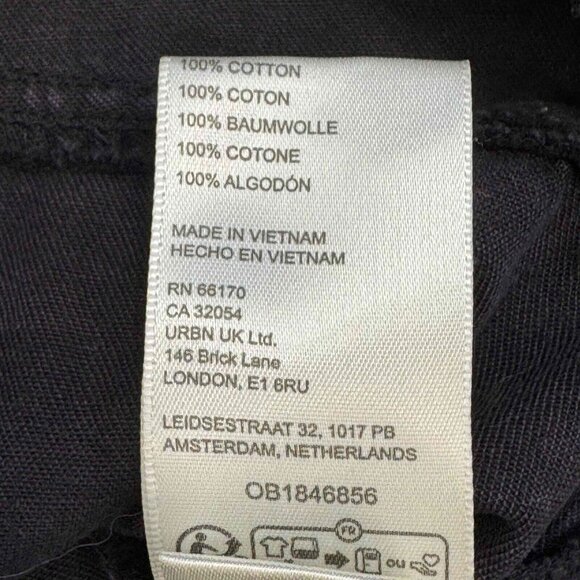 Free People We The Free Cropped Moto Bomber Shirt Relaxed Fit Washed Black Sz XL - Picture 11 of 13